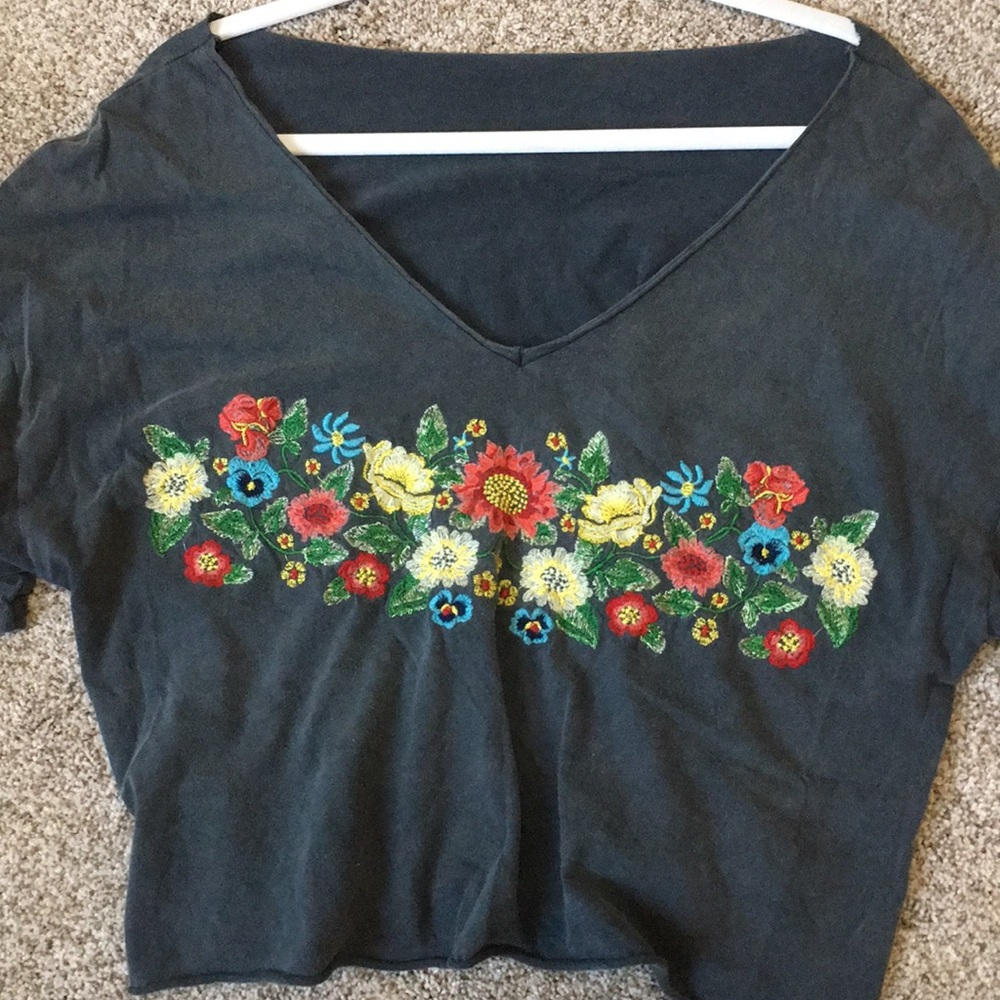 Zara cropped floral tshirt